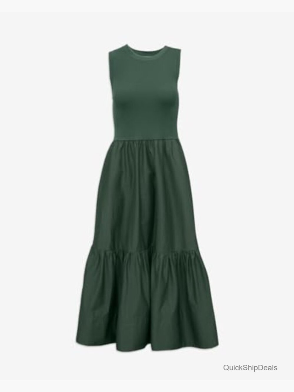 Sleeveless Smocked Tank Maxi Dress Tiered Casual Beach Sundress - Picture 5 of 6